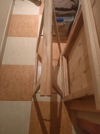 Tablero y patas mesa caballete madera