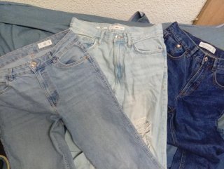 Lote 3 Vaqueros Mango, Stradivarius Talla 36/42