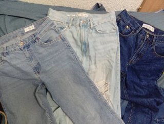 Lote 3 Vaqueros Mango, Stradivarius Talla 36/42