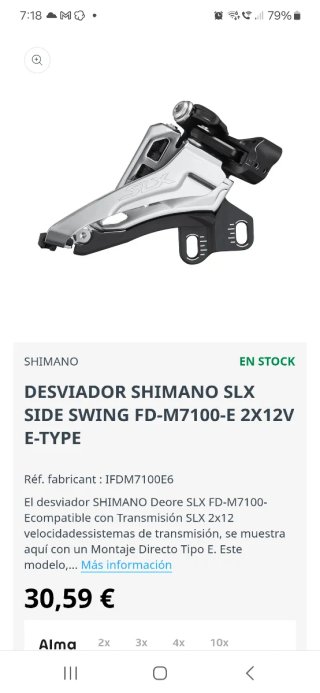 Desviador Shimano SLX 2x12V