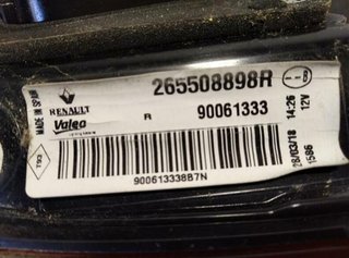 Renault 58053 265508898r piloto trasero kadjar 1.2
