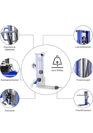 Apilador manual 2.5m / 1000kg