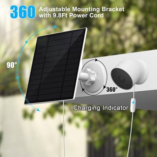 LIFEMOI Panel Solar 6W 5V Ip66 Google Nest 2 Pack