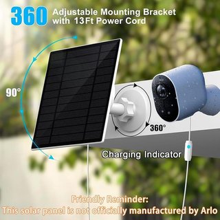 LIFEMOI Panel Solar 6W 6V Ip66 Arlo 2 Pack