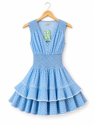 Nuevo con etiqueta Vestido azul y lunares blancos