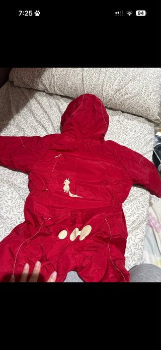 Mono de nieve para niño rojo,talla 4 años