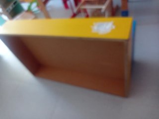 Pieza gigante Madera Lego Azul y Amarillo