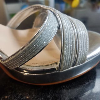 Sandalias de vestir plateadas talla 40