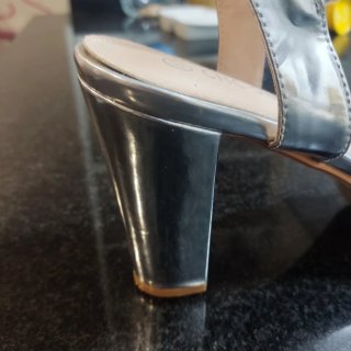 Sandalias de vestir plateadas talla 40