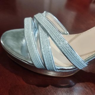 Sandalias de vestir plateadas talla 40