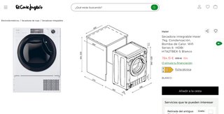 Secadora integrable Haier 7kg, Condensación, Bomba