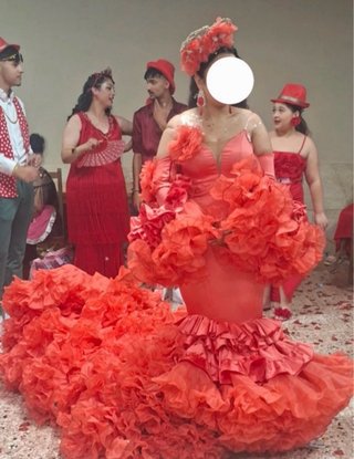 Vestido Flamenca Novia Gitana Rojo