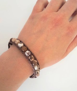 Bracciale uomo con diaspro marrone