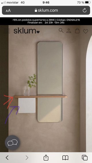 Mueble recibidor Sklum madera blanco