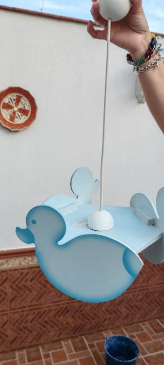 Lámpara infantil pato azul