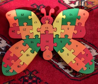 Puzzle Madera Mariposa Números