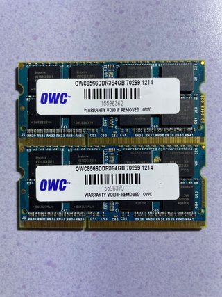2x 4GB OWC DDR3 1066MHz Módulos RAM Portátil