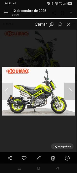 Moto Benelli TNT 125 Verde y Negra