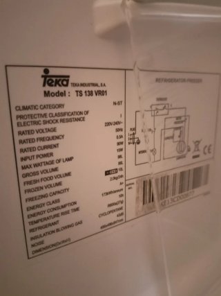 Frigorífico Teka  pequeño formato
