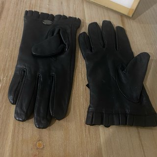 Guantes Adolfo Dominguez Negros Piel Perforada