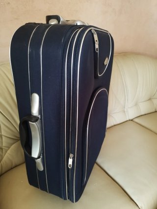Valigia unisex blu e argento