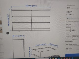 Dormitorio Completo Malm 160x200,  Muy buen estado