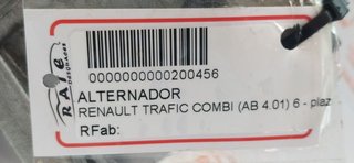 RENAULT TRAFIC COMBI (AB 4.01) 6 - plazas (L2H1) acristalado parcial 2,9t   Combi largo ALTERNADOR