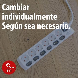 Brennenstuhl regleta de enchufes con 6 Tomas de Corriente y interruptores Individuales