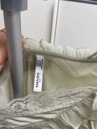Blusa Mango verde y blanca talla única