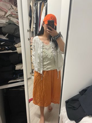 Blusa Mango verde y blanca talla única