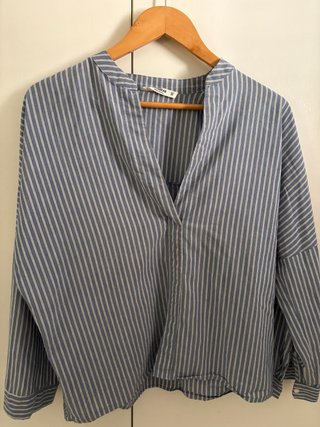 Camisa Pull&Bear Rayas Azul Talla S