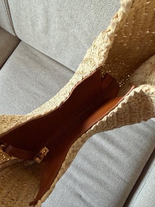 Bolso de rafia beige