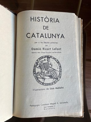 HISTORIA DE CATALUNYA Damià Ricart 1a edic 1935