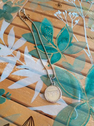 Moneta 500 Lire in argento ciondolo.