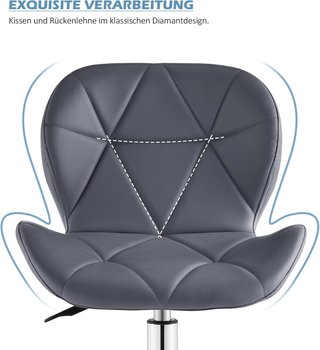 Silla de oficina ergonómica gris con ruedas