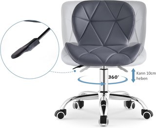 Silla de oficina ergonómica gris con ruedas