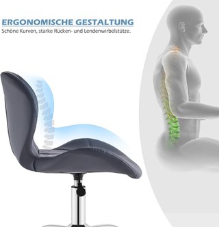 Silla de oficina ergonómica gris con ruedas