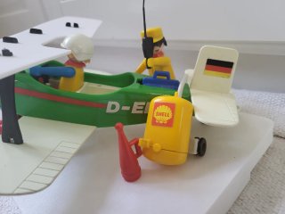 Playmobil 3246 Geobra Biplano Pegasus Verde 1977