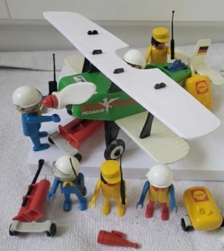 Playmobil 3246 Geobra Biplano Pegasus Verde 1977