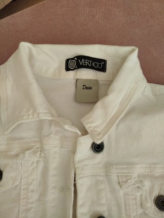 Giacca jeans Vertigo bianca donna S