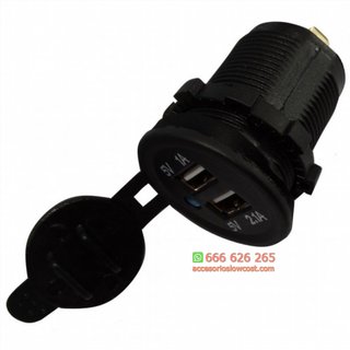 CARGADOR DOBLE USB 5V 3.1A (2.1+1)  PARA EMPOTRAR