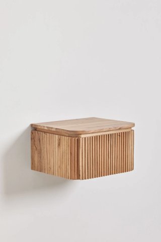 Mesita de noche flotante de madera sin estrenar