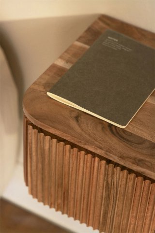 Mesita de noche flotante de madera sin estrenar