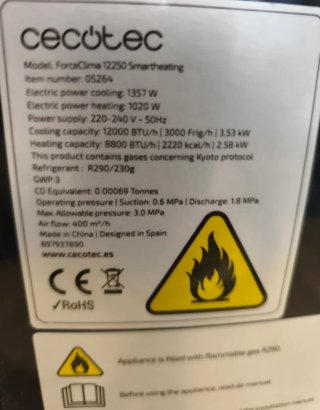 Aire Acondicionado Portátil Frío/Calor