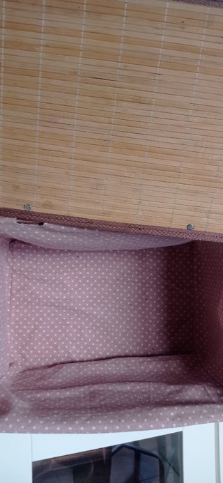 Caja de almacenaje de bambú y tela