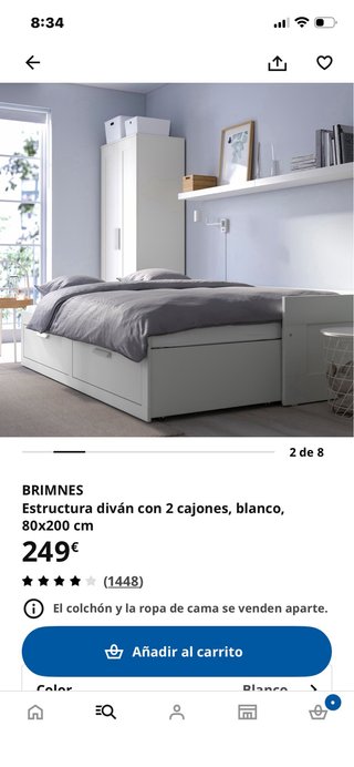 Camas ikea con dos colchones con cajones