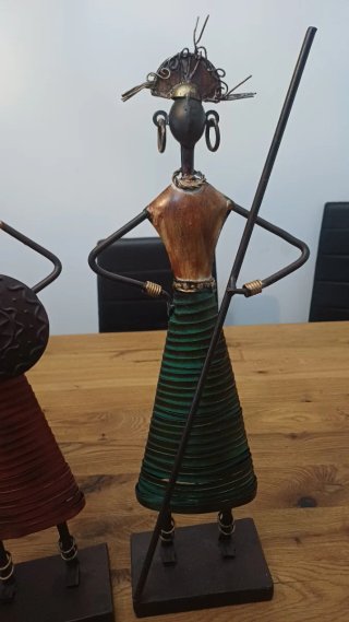 2 Estatuas Africanas Metal Guerreros
