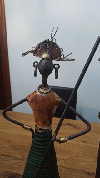 2 Estatuas Africanas Metal Guerreros