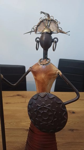 2 Estatuas Africanas Metal Guerreros