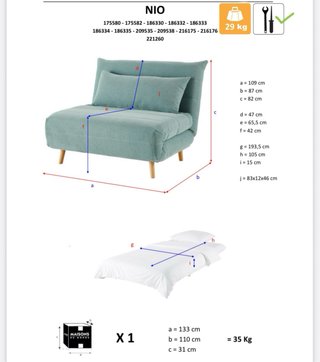 Divano letto 1 posto NIO (Maison du Monde)